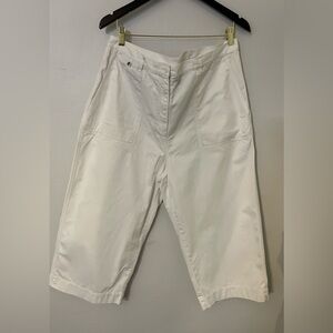 Ralph Lauren White Cropped Wide-Leg Capris
